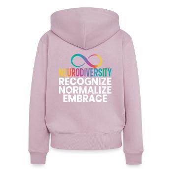 Neurodiversität Autismus Neurologischen Störungen - Frauen Premium Bio Zip Hoodie - Altrosa - Hinten - Julia (174cm)
