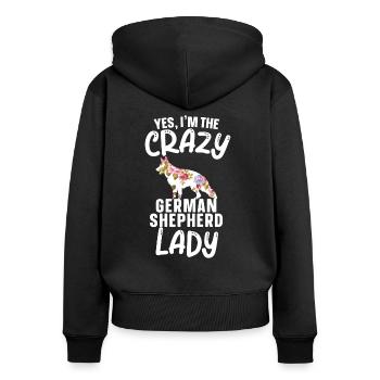 I Am The Crazy German Shepherd Lady - Women's Premium Organic Zip Hoodie - black - Back - Julia (174cm)