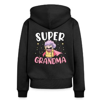 Gesegnete Urgroßmutter Großmutter Beste Oma - Frauen Premium Bio Zip Hoodie - Schwarz - Hinten - Julia (174cm)