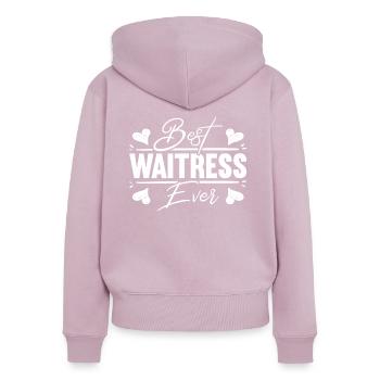 Beste Kellnerin Aller Zeiten Barkeeper - Frauen Premium Bio Zip Hoodie - Altrosa - Hinten - Julia (174cm)