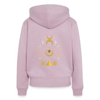 Ägyptische Auge von Ra Ägypten Pyramide - Frauen Premium Bio Zip Hoodie - Altrosa - Hinten - Julia (174cm)