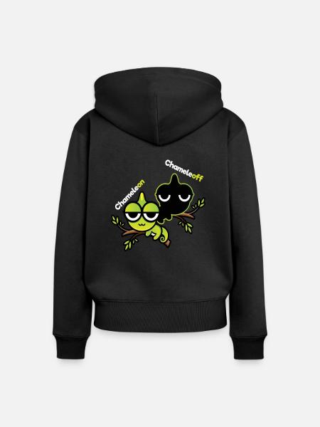 Chamäleon Chameleoff Reptil Echse - Frauen Premium Bio Zip Hoodie - Schwarz