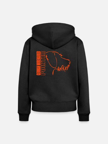 GERMAN WIREHAIRED POINTER PROFIL - Frauen Premium Bio Zip Hoodie - Schwarz
