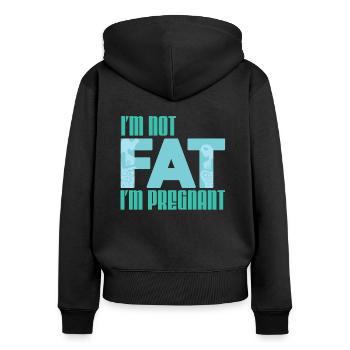 Je ne suis pas grosse, je suis juste enceinte! - Sweat à capuche zippé Premium bio Femme - noir - Dos - Julia (174cm)
