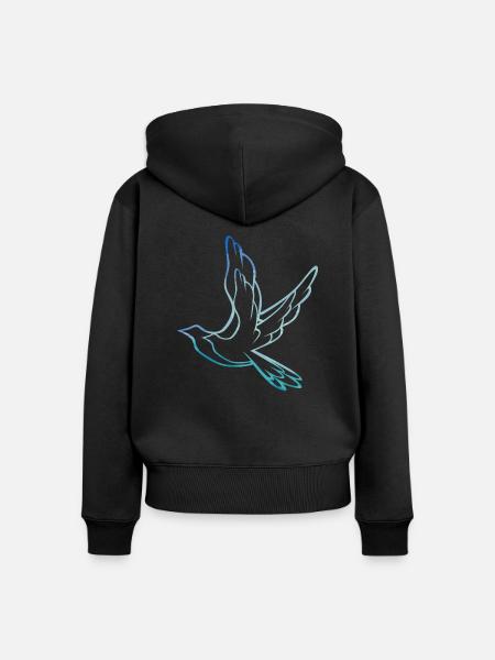 Vögel - Frauen Premium Bio Zip Hoodie - Schwarz