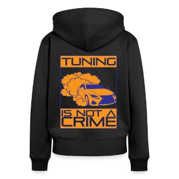 Tuning is not a Crime - Frauen Premium Bio Zip Hoodie - Schwarz - Hinten - Julia (174cm)