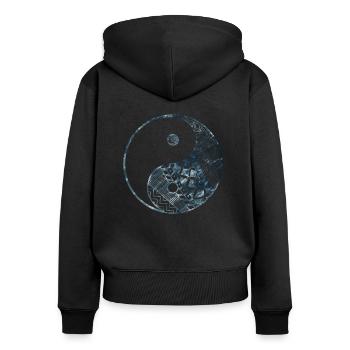 Yin Yang - Women's Premium Organic Zip Hoodie - black - Back - Julia (174cm)