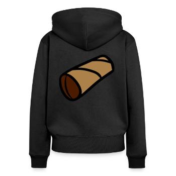 PQ Rouleau de papier hygiénique - Sweat à capuche zippé Premium bio Femme - noir - Dos - Julia (174cm)