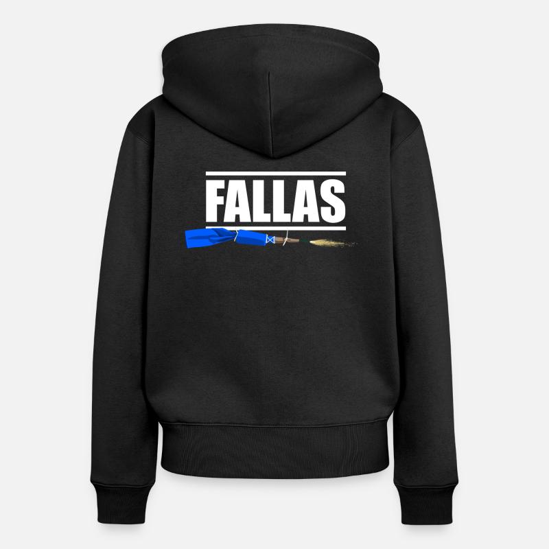 Fallas Valencia Fireworks Pyro - Sweat à capuche zippé Premium bio Femme - noir