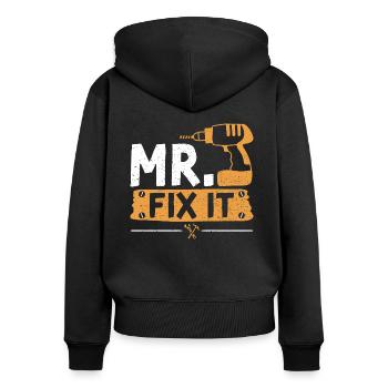 Mr Fix It - DIY - Women's Premium Organic Zip Hoodie - black - Back - Julia (174cm)