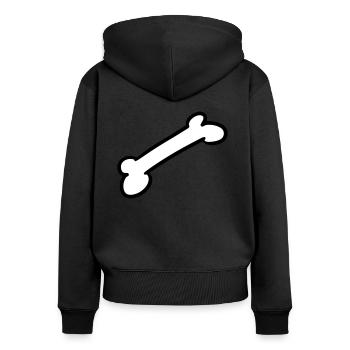 Knochen Hundeknochen Geschenkidee Hundeliebe - Frauen Premium Bio Zip Hoodie - Schwarz - Hinten - Julia (174cm)