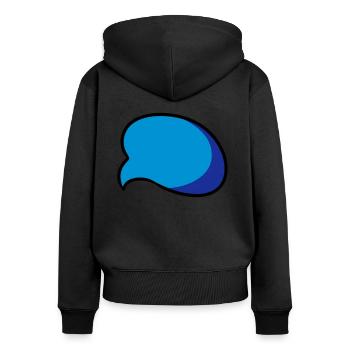 Speech bubble speech bubble comic gift idea - Women's Premium Organic Zip Hoodie - black - Back - Julia (174cm)