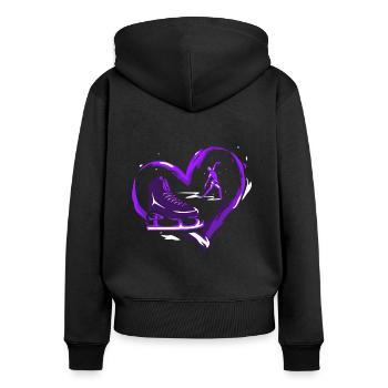 Eislaufen Eisläufer Schlittschuhe Sport Geschenk - Frauen Premium Bio Zip Hoodie - Schwarz - Hinten - Julia (174cm)