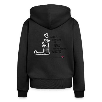 Cat angels - Women's Premium Organic Zip Hoodie - black - Back - Julia (174cm)