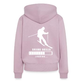 Skiing Skills Loading Loading Bar Gift - Women's Premium Organic Zip Hoodie - dusky pink - Back - Julia (174cm)