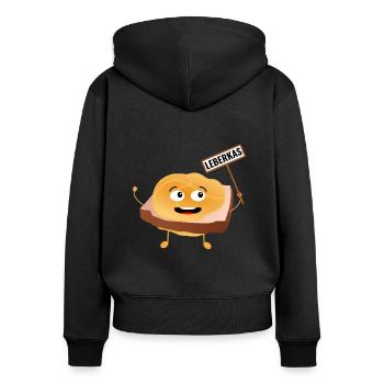 Leberkäsesemmel Leberkas Leberkäs Fleischkäse - Frauen Premium Bio Zip Hoodie - Schwarz - Hinten - Julia (174cm)