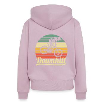 Downhill - Women's Premium Organic Zip Hoodie - dusky pink - Back - Julia (174cm)