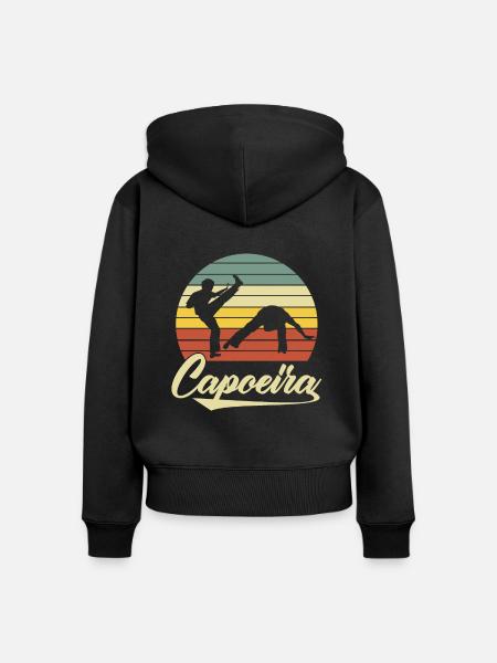 Capoeira - Frauen Premium Bio Zip Hoodie - Schwarz