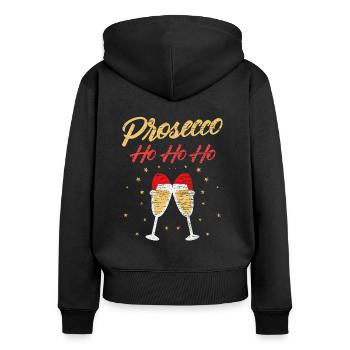Noël Noël moche - Sweat à capuche zippé Premium bio Femme - noir - Dos - Julia (174cm)