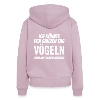 Lustiger Spruch Versaut Vögeln Sixistisch - Frauen Premium Bio Zip Hoodie - Altrosa - Hinten - Julia (174cm)