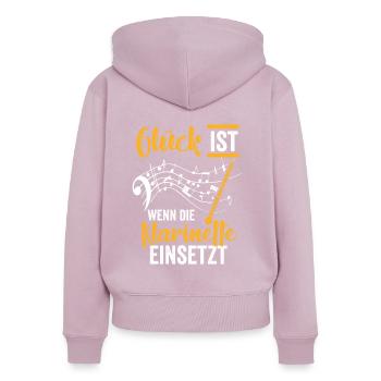 Klarinette Komponist - Frauen Premium Bio Zip Hoodie - Altrosa - Hinten - Julia (174cm)