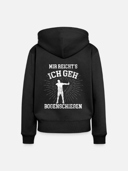 Bogenschießen Langbogen - Frauen Premium Bio Zip Hoodie - Schwarz
