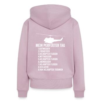 Helikopter Luftfahrt - Frauen Premium Bio Zip Hoodie - Altrosa - Hinten - Julia (174cm)