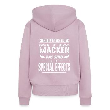 Lustiger Spruch Feiern Party Teenager - Frauen Premium Bio Zip Hoodie - Altrosa - Hinten - Julia (174cm)