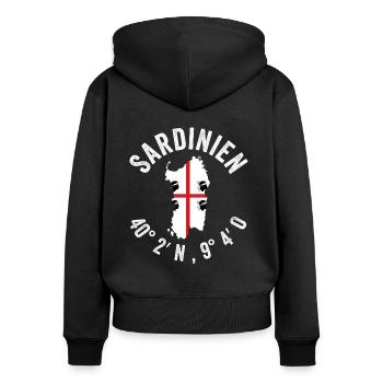 Sardinien Italien Sardegna Reise Touristmus Urlaub - Frauen Premium Bio Zip Hoodie - Schwarz - Hinten - Julia (174cm)
