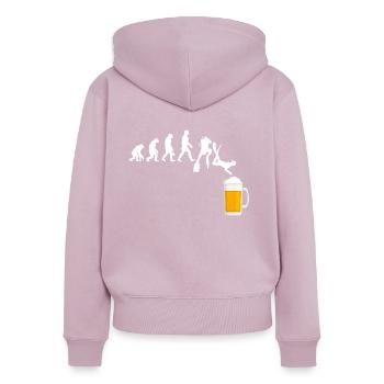 Taucher Evolution Bier Tauchen Tieftaucher Alkohol - Frauen Premium Bio Zip Hoodie - Altrosa - Hinten - Julia (174cm)