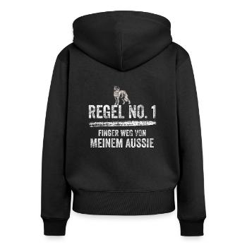Australian Shepherd Hund Aussie Hundebesitzer Gesc - Frauen Premium Bio Zip Hoodie - Schwarz - Hinten - Julia (174cm)