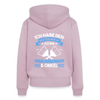 Reinigungskraft Opa Großvater Gebäudereiniger - Frauen Premium Bio Zip Hoodie - Altrosa - Hinten - Julia (174cm)