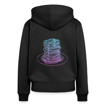Icône de crêpes crêpes - Sweat à capuche zippé Premium bio Femme - noir - Dos - Julia (174cm)