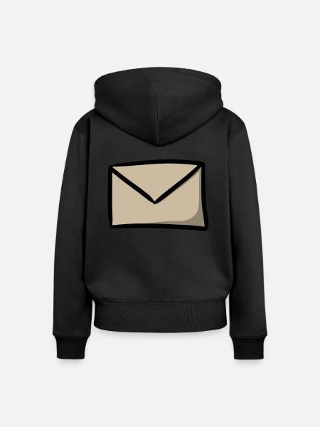 Briefsymbol Nachricht E-Mail Brief Sendung - Frauen Premium Bio Zip Hoodie - Schwarz