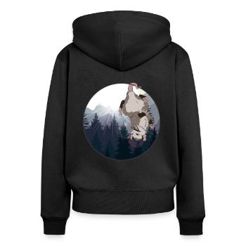 Awesome Possum - Women's Premium Organic Zip Hoodie - black - Back - Julia (174cm)
