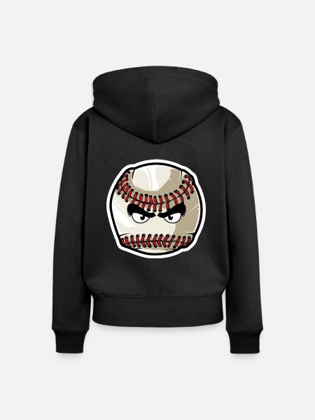 Baseball - Frauen Premium Bio Zip Hoodie - Schwarz