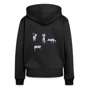 Équilibrer la vie, un chill out à la fois ! Félin - Sweat à capuche zippé Premium bio Femme - noir - Dos - Julia (174cm)