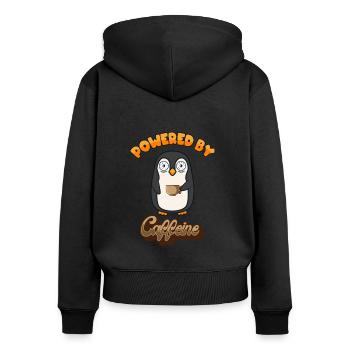 Powered by Caffeine Manchot empereur Manchot - Sweat à capuche zippé Premium bio Femme - noir - Dos - Julia (174cm)