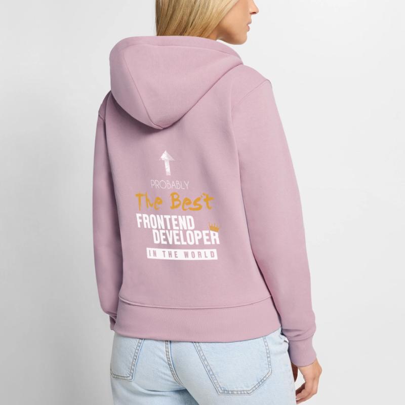 Best Frontend Developer World Engineer Software Women's Premium Organic Zip Hoodie
