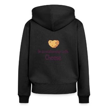 Mac N Cheese Relationship with Cheese Macaroni - Women's Premium Organic Zip Hoodie - black - Back - Julia (174cm)