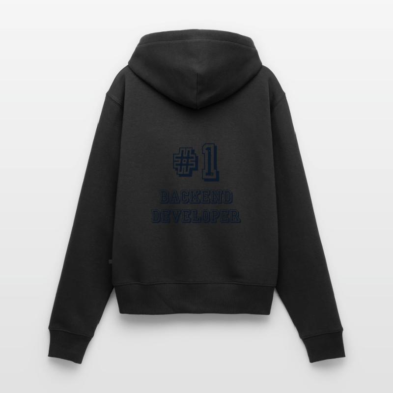 #1 Backend Developer Coder Programmer Sweat à capuche zippé Premium bio Femme