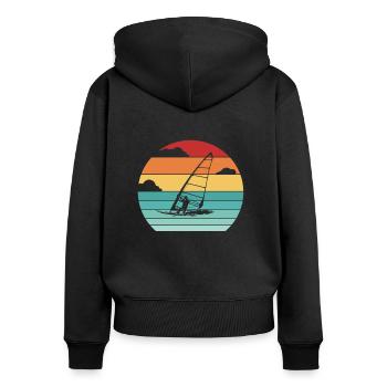 Sailboarding Surfer Water Sports Wave Rider - Women's Premium Organic Zip Hoodie - black - Back - Julia (174cm)