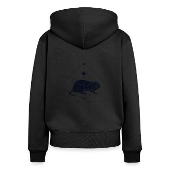 Nutria Polygon Biber Biberratte Sumpfbiber Nutria - Frauen Premium Bio Zip Hoodie - Schwarz - Hinten - Julia (174cm)
