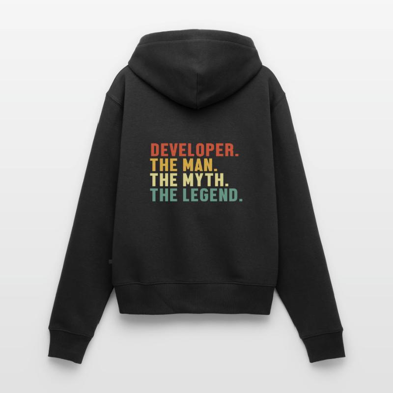 Developer Man Myth Legend Systems Engineer Frauen Premium Bio Zip Hoodie