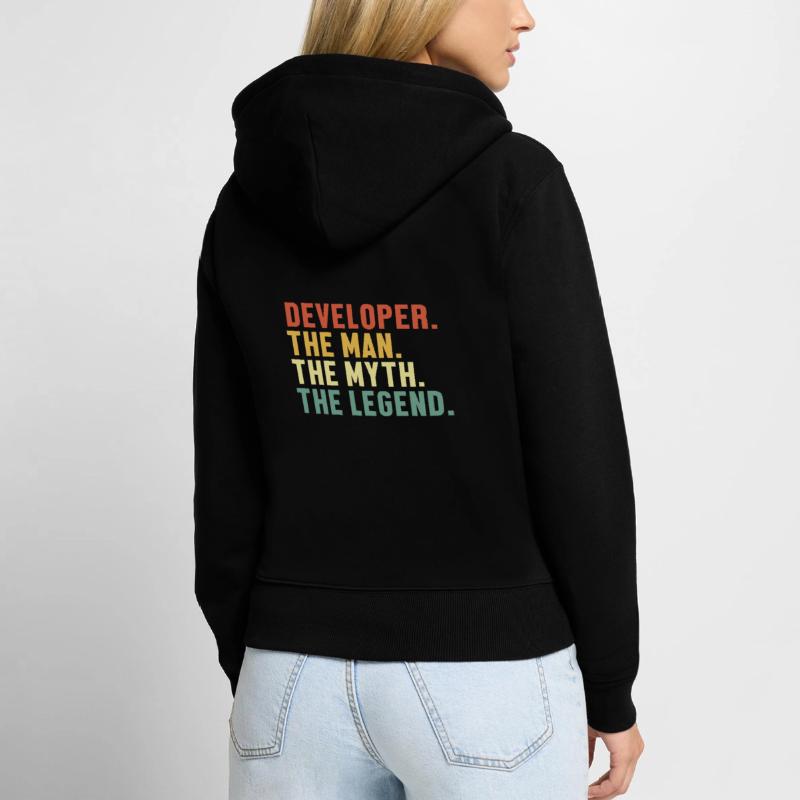 Developer Man Myth Legend Systems Engineer Frauen Premium Bio Zip Hoodie