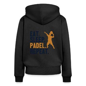 Eat Sleep Padel Repeat Platform Tennis Paddleball - Women's Premium Organic Zip Hoodie - black - Back - Julia (174cm)