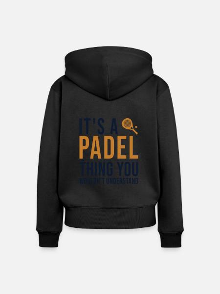 È una cosa di Padel Padel Tennis Padel Tennis - Felpa con cappuccio con zip ecologica premium da donna - nero