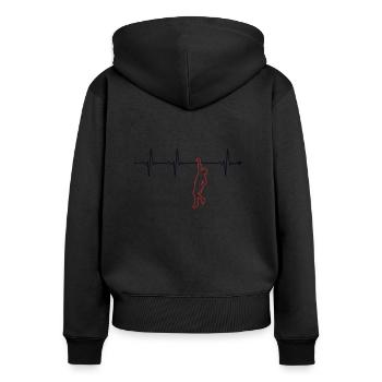 Climbing Heartbeat Escalade de bloc Escalade - Sweat à capuche zippé Premium bio Femme - noir - Dos - Julia (174cm)