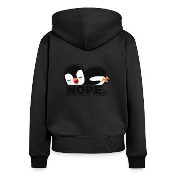 Nope Manchot royal Manchot empereur Oiseau de mer - Sweat à capuche zippé Premium bio Femme - noir - Dos - Julia (174cm)