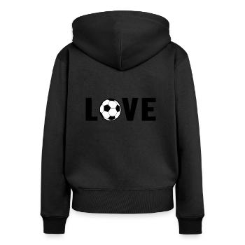 Love footballeur professionnel Dieu du - Sweat à capuche zippé Premium bio Femme - noir - Dos - Julia (174cm)
